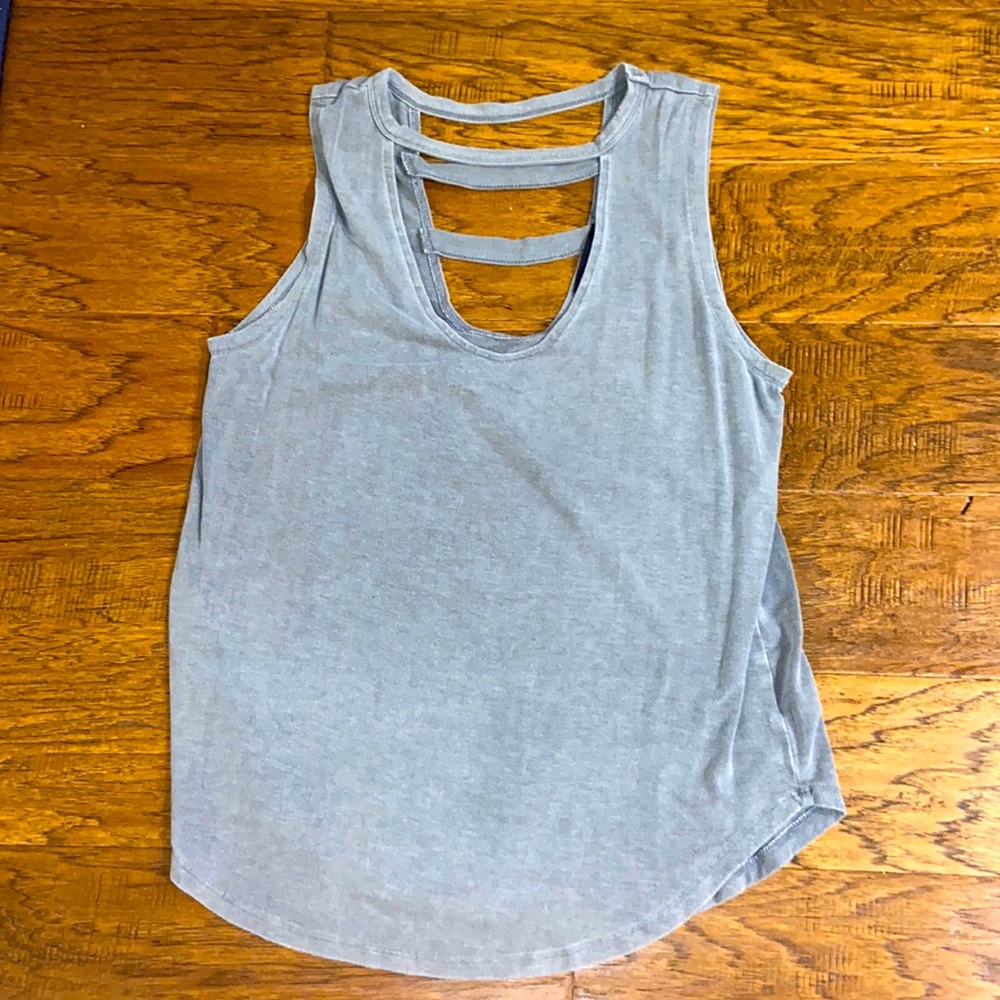Grey ribbed tank top